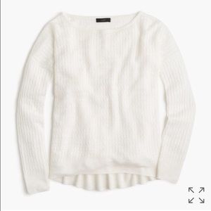 J Crew white cable sweater